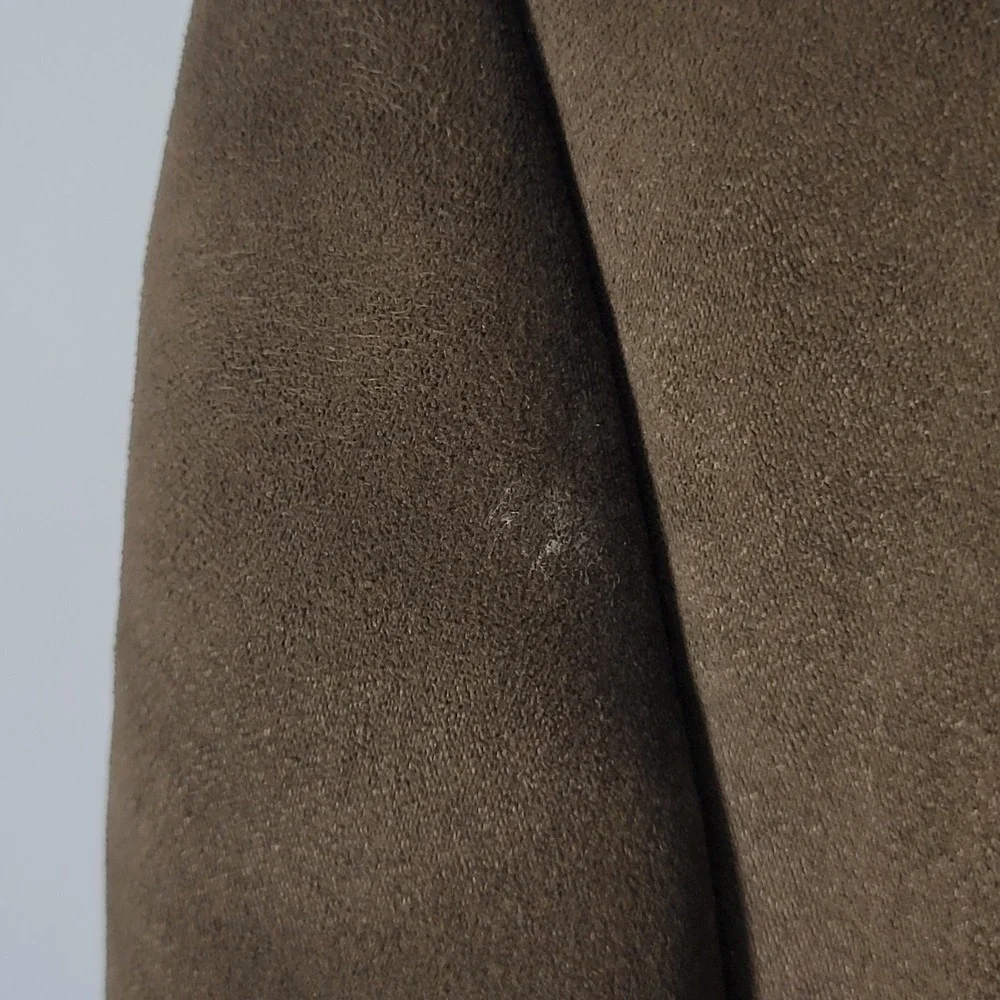 Chaps Men's Sport‎ Coat Blazer Three Button Brown Suede Polyester Size 46L